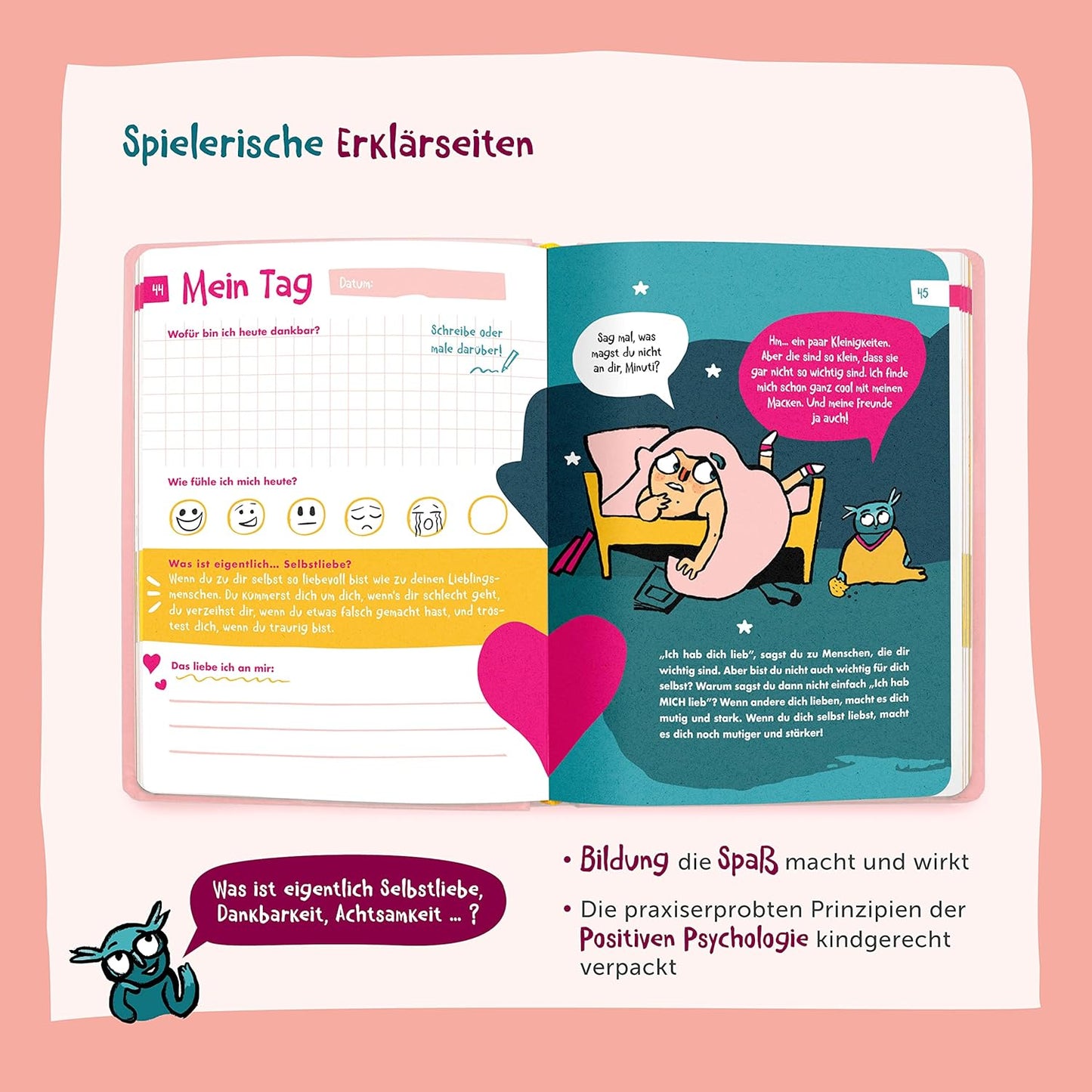 Das 6-Minuten Tagebuch für Kinder, Flamingo Pink