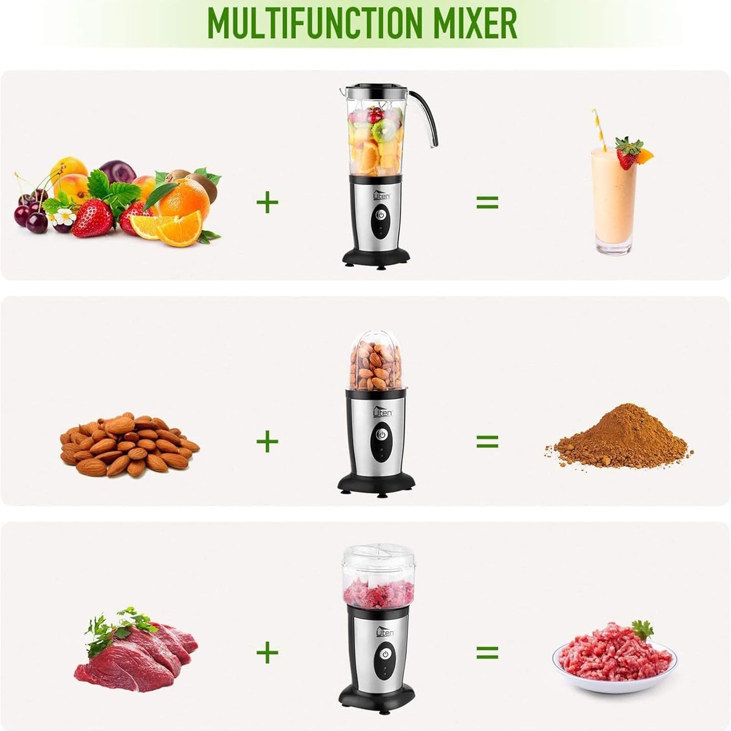 5-in-1 Standmixer & Smoothie Maker, 1.25L (5 in 1)+220W+1 Gang