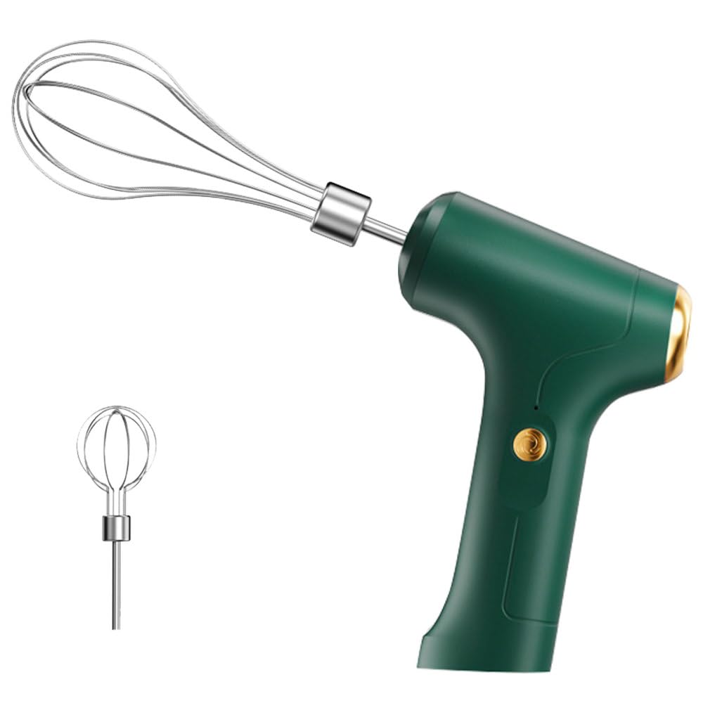 Kabelloser Handmixer mit Schneebesen, Grün