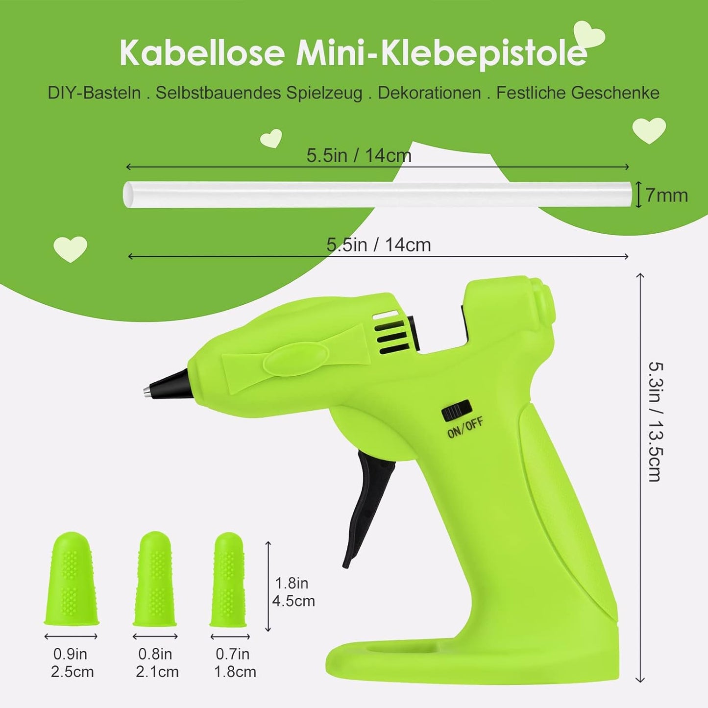 Mini Klebepistole, Heissklebepistole Akku Klebepistole Kabellos