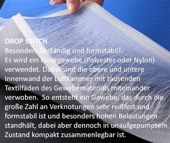 Aufblasbare Gymnastikmatte mit Pumpe und Zubehör, 3m x 1m x 10cm Blau