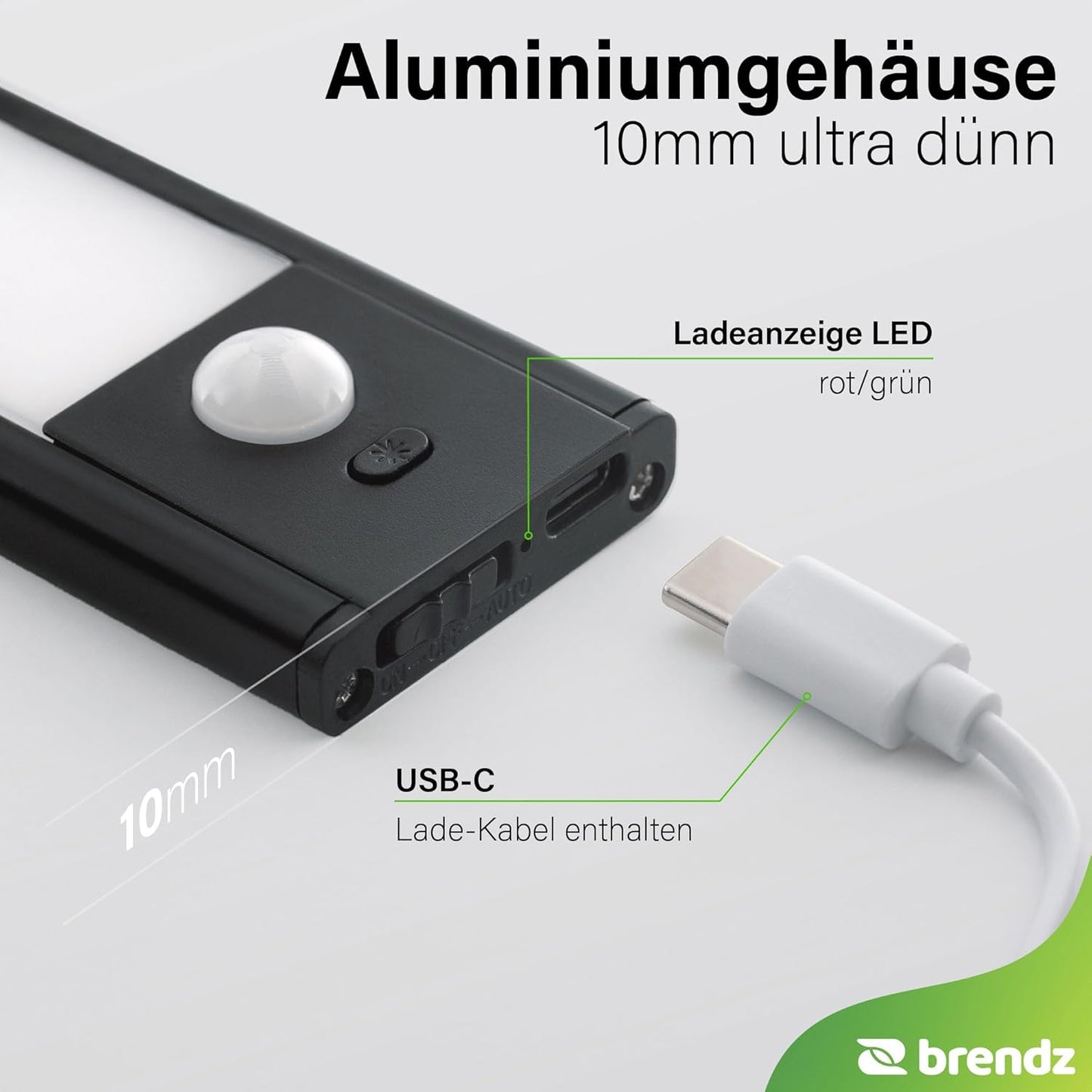 Unterbauleuchte LED für Küche, Schwarz 1 stück - 40 cm
