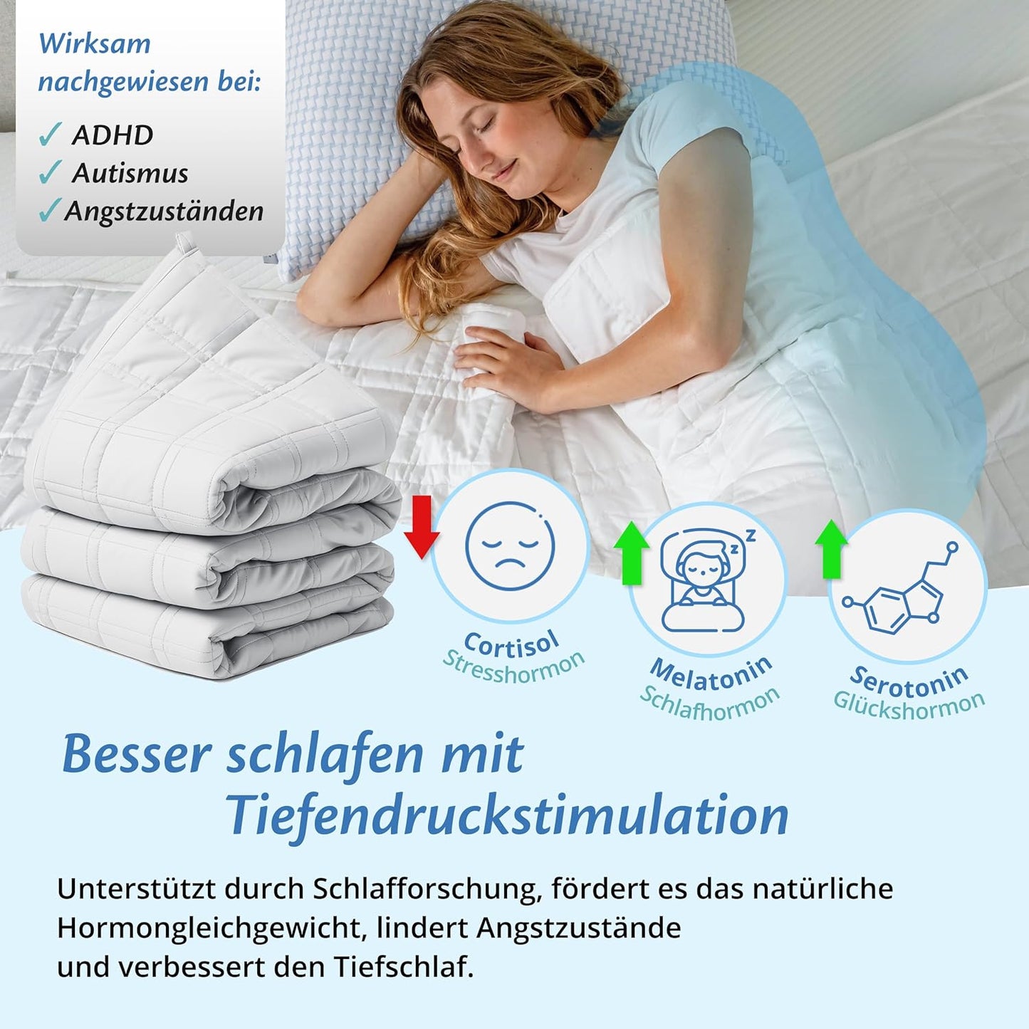 Gewichtsdecke, 135x200 | 7kg Weiß