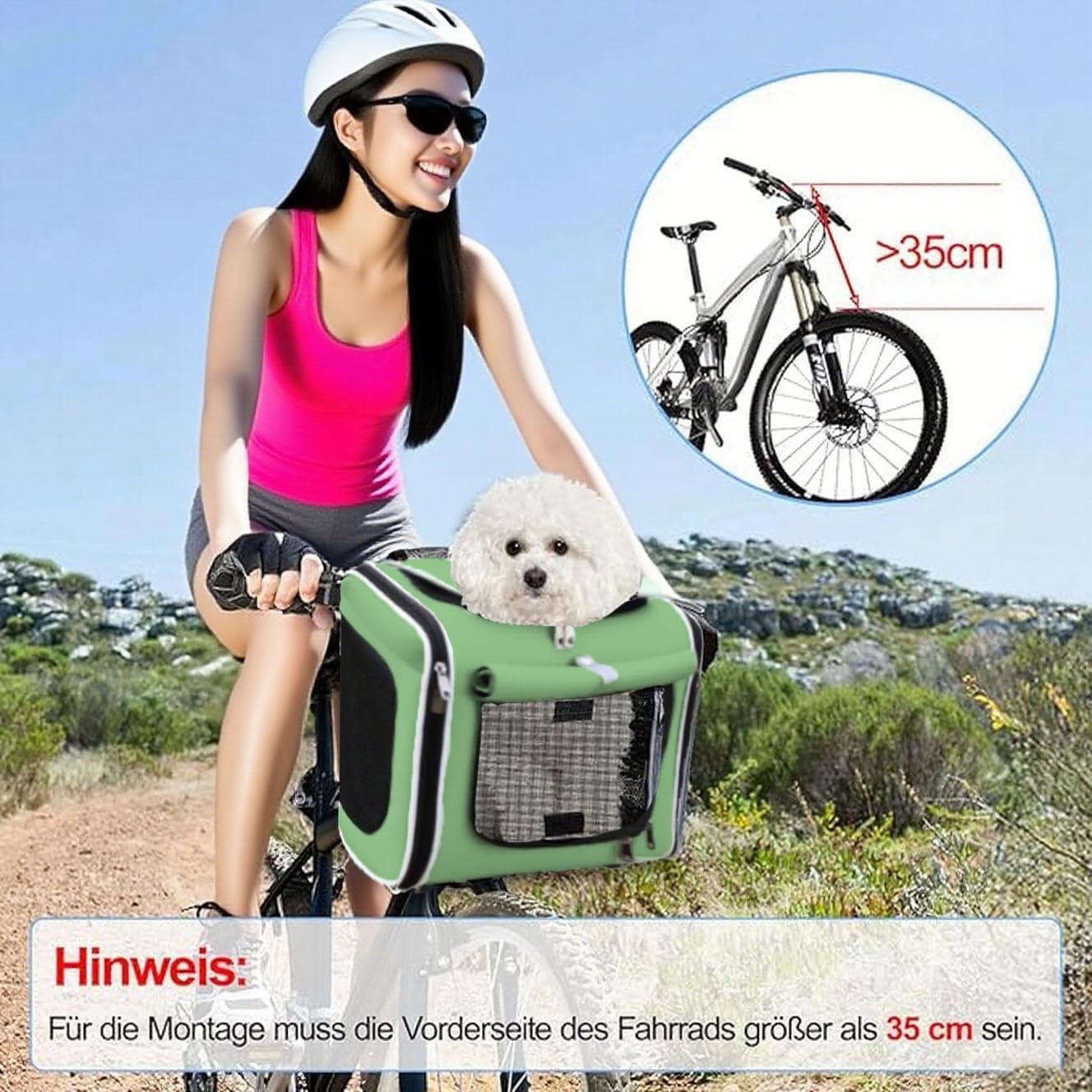 Faltbarer Velo-Hundekorb, Green