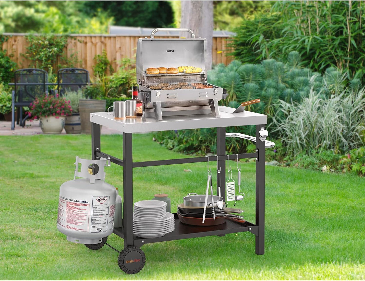 Grilltisch Outdoor Servierwagen 85,3×61×81cm