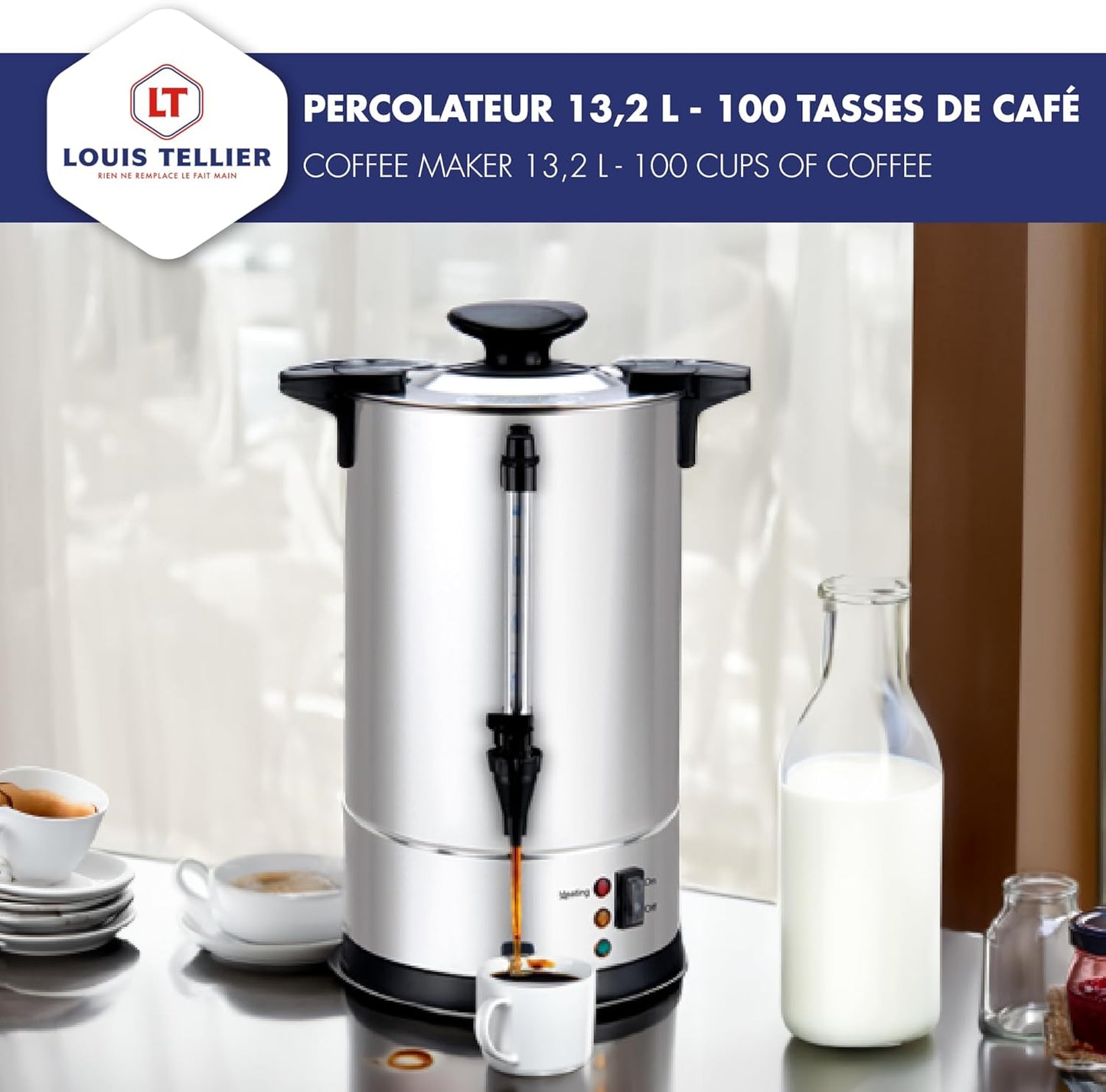 Professionelle Kaffeemaschine 100 Tassen, 13,2 Liter