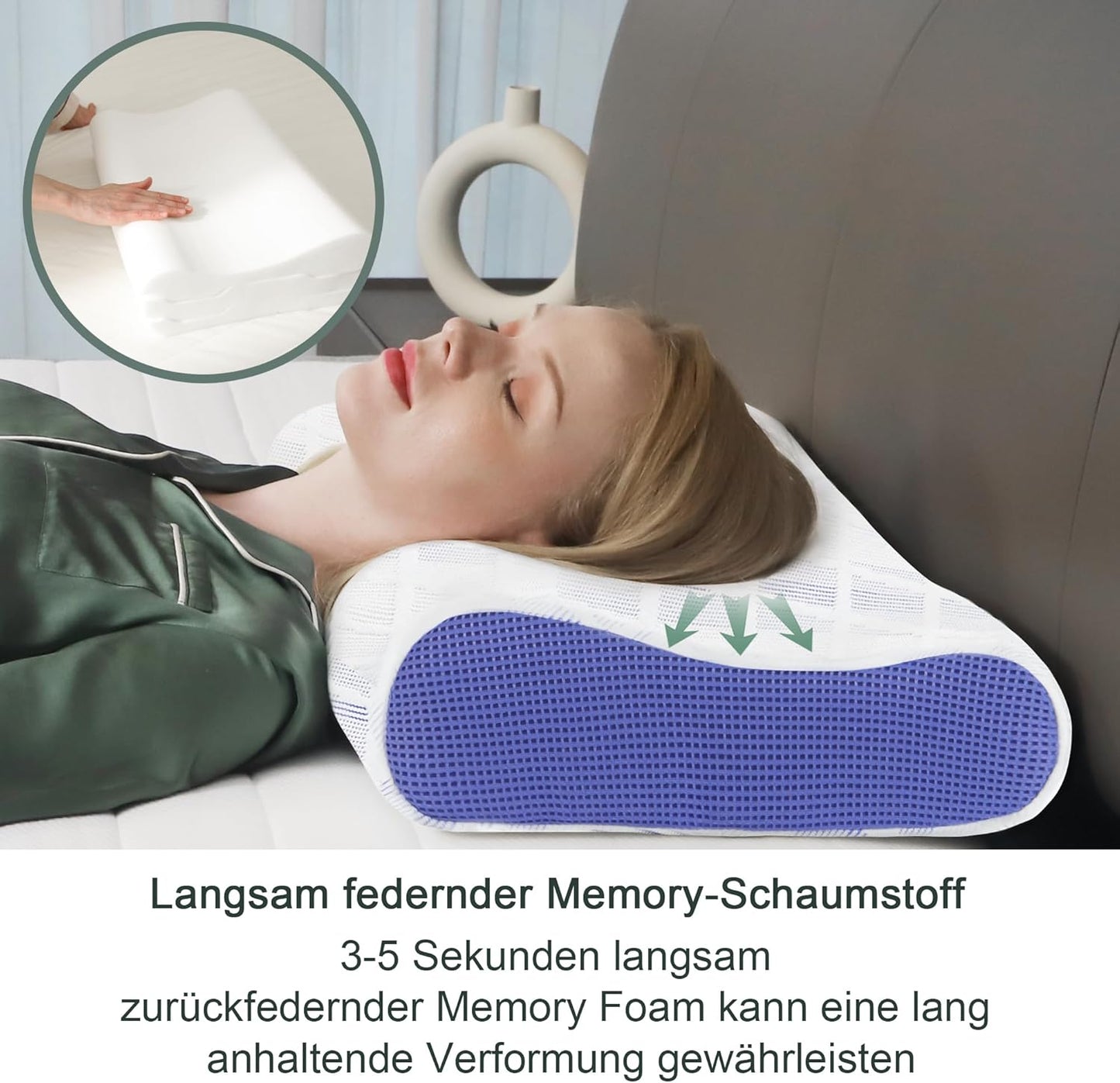 Höheneinstellbares Memory Foam Nackenstützkissen