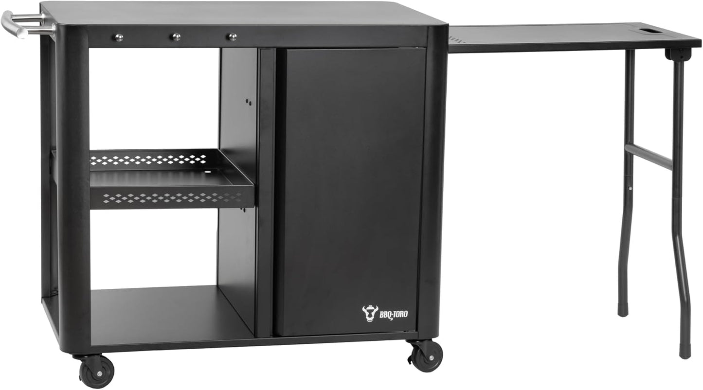 Grillwagen mit grosser Arbeitsfläche, 95 x 50 x 80 cm, Schwarz
