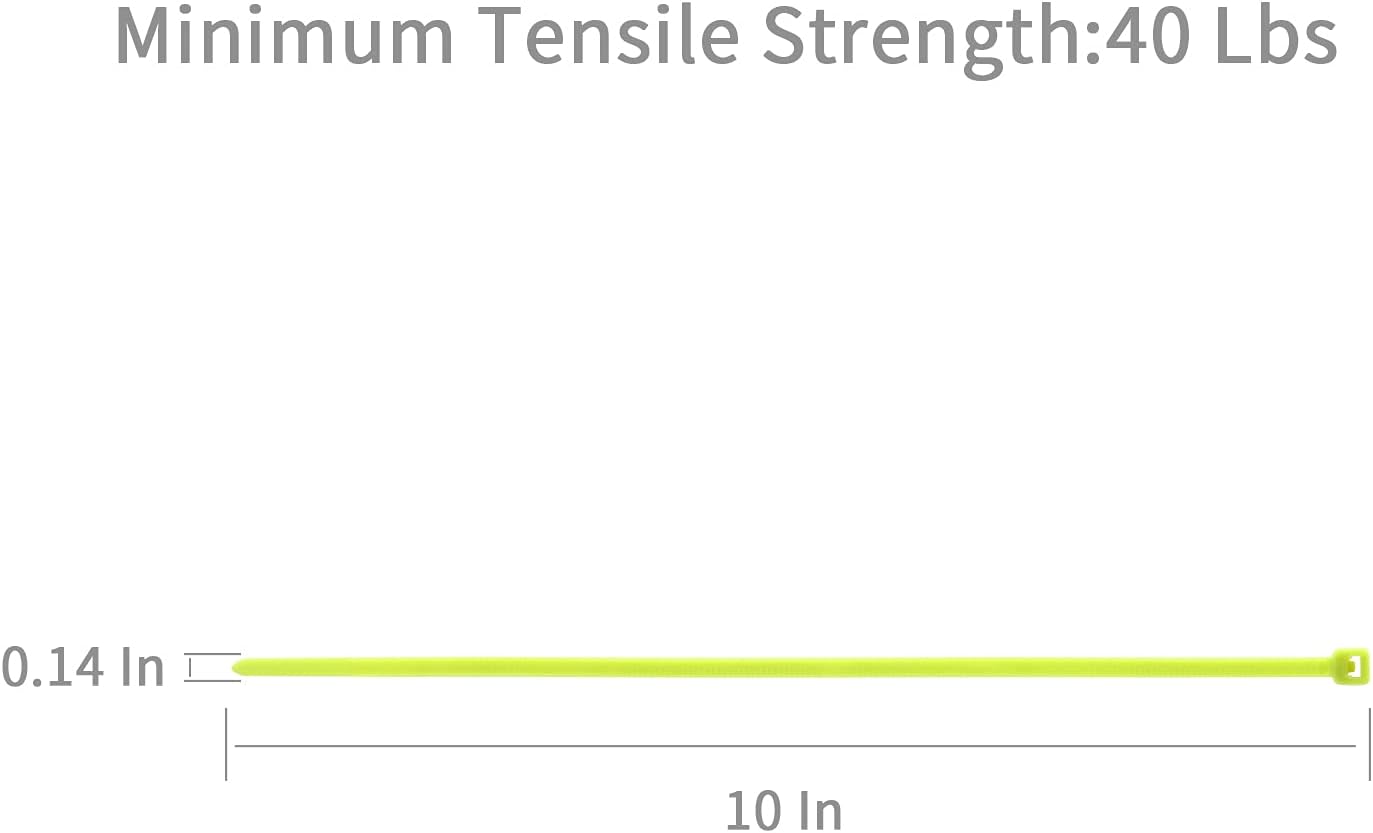 500 x selbstsichernde Kabelbinder, 250mm x 3.6mm / Apfelgrün