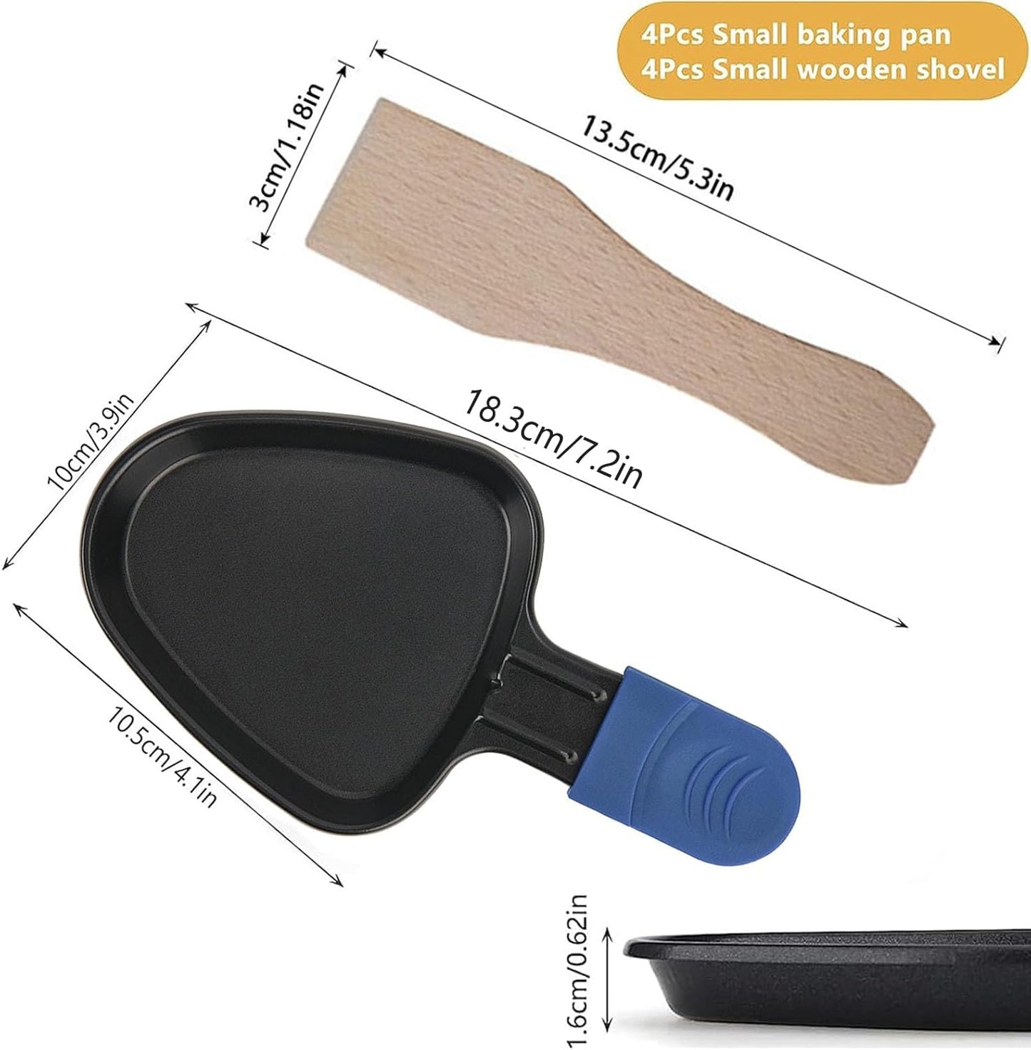 8-teiliges Raclette-Pfannen-Set, 8ps Multicolor