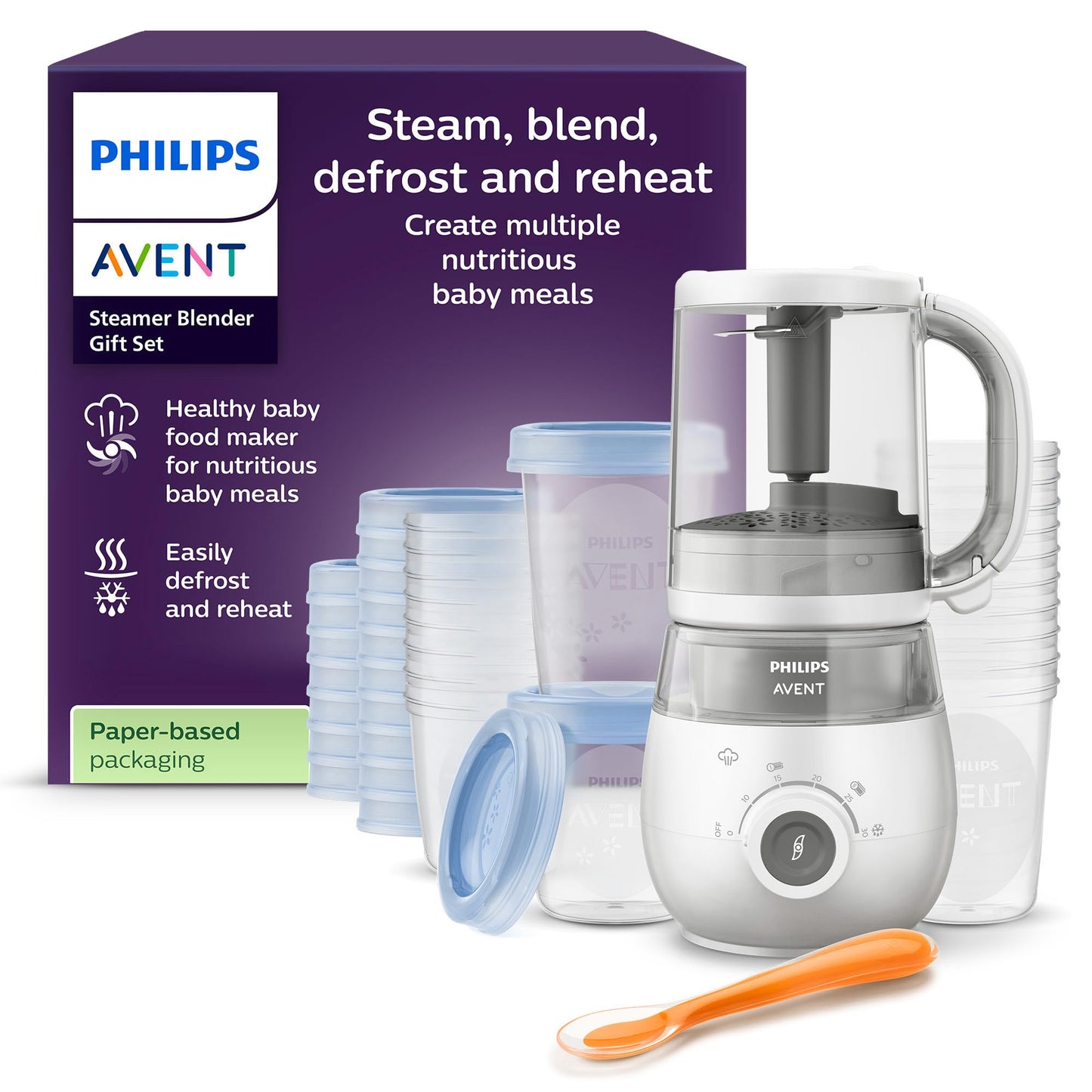 4-in-1-Babynahrungszubereiter SCF883/20 mit Dampfgarer & Mixer, Mit Zubehör