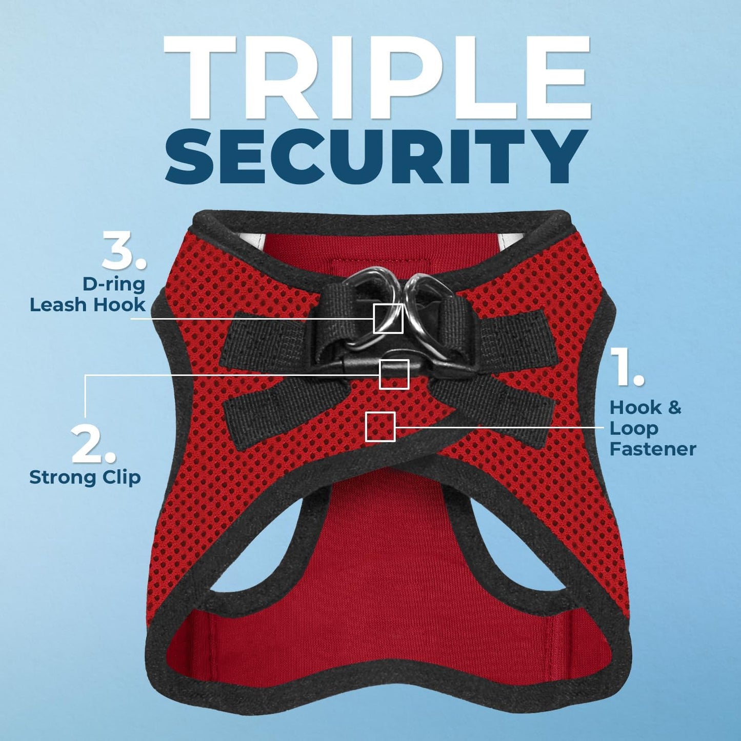 Step-In Air Hundegeschirr, Geschirr (rot/schwarzer Rand) XL (Chest: 20.5 - 23")