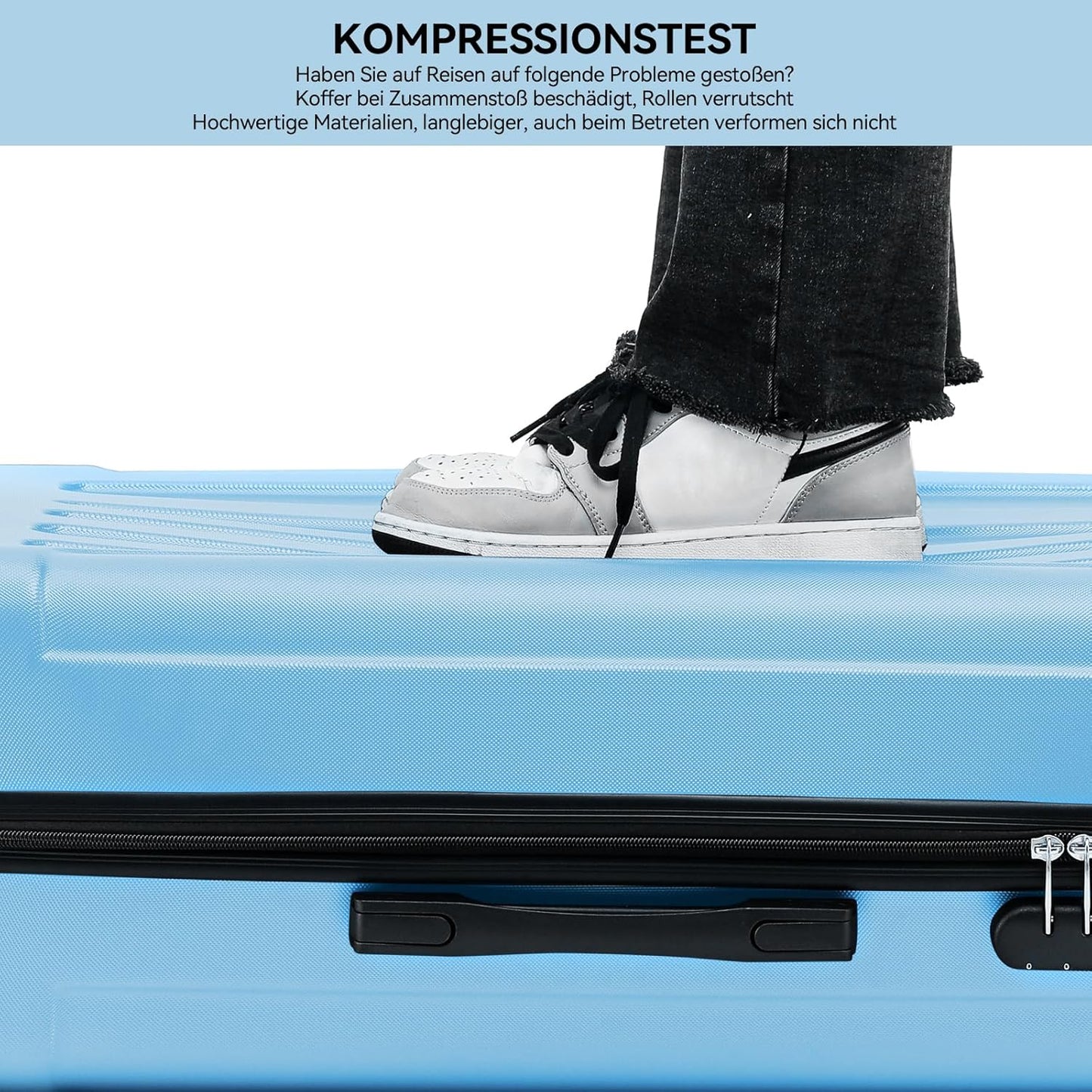 Grosser Reisekoffer, Hilmmelblau Großer Koffer (76 cm)
