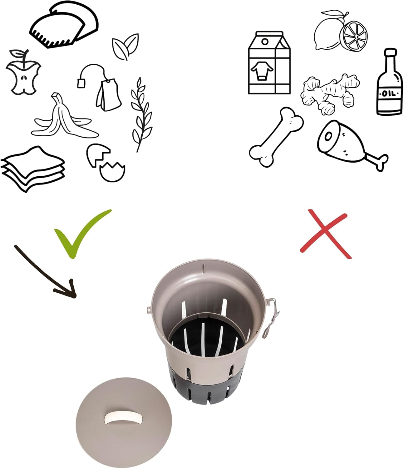 Beetkomposter für Wurmkompost 12L, Taupe