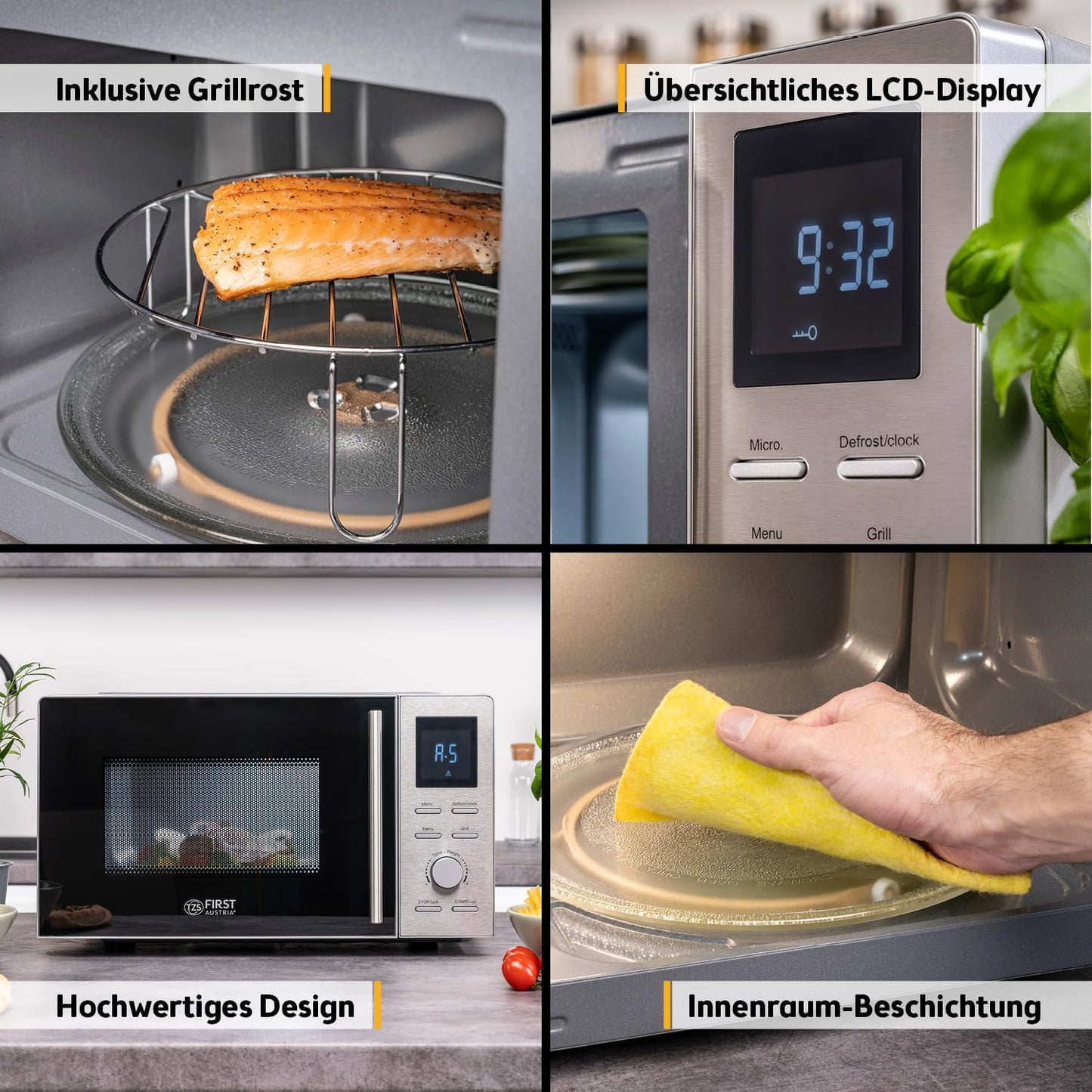 2-in-1 Mikrowellenofen mit Grill, ‎FA-5002-3, Silber