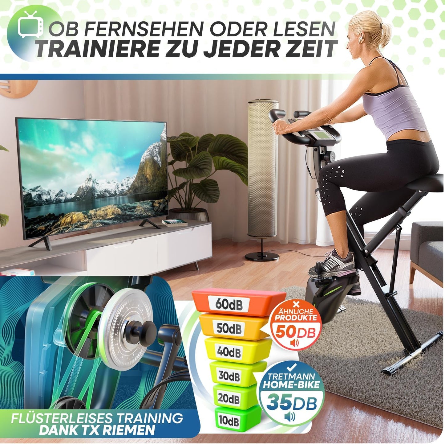 Klappbares Hometrainer Fahrrad