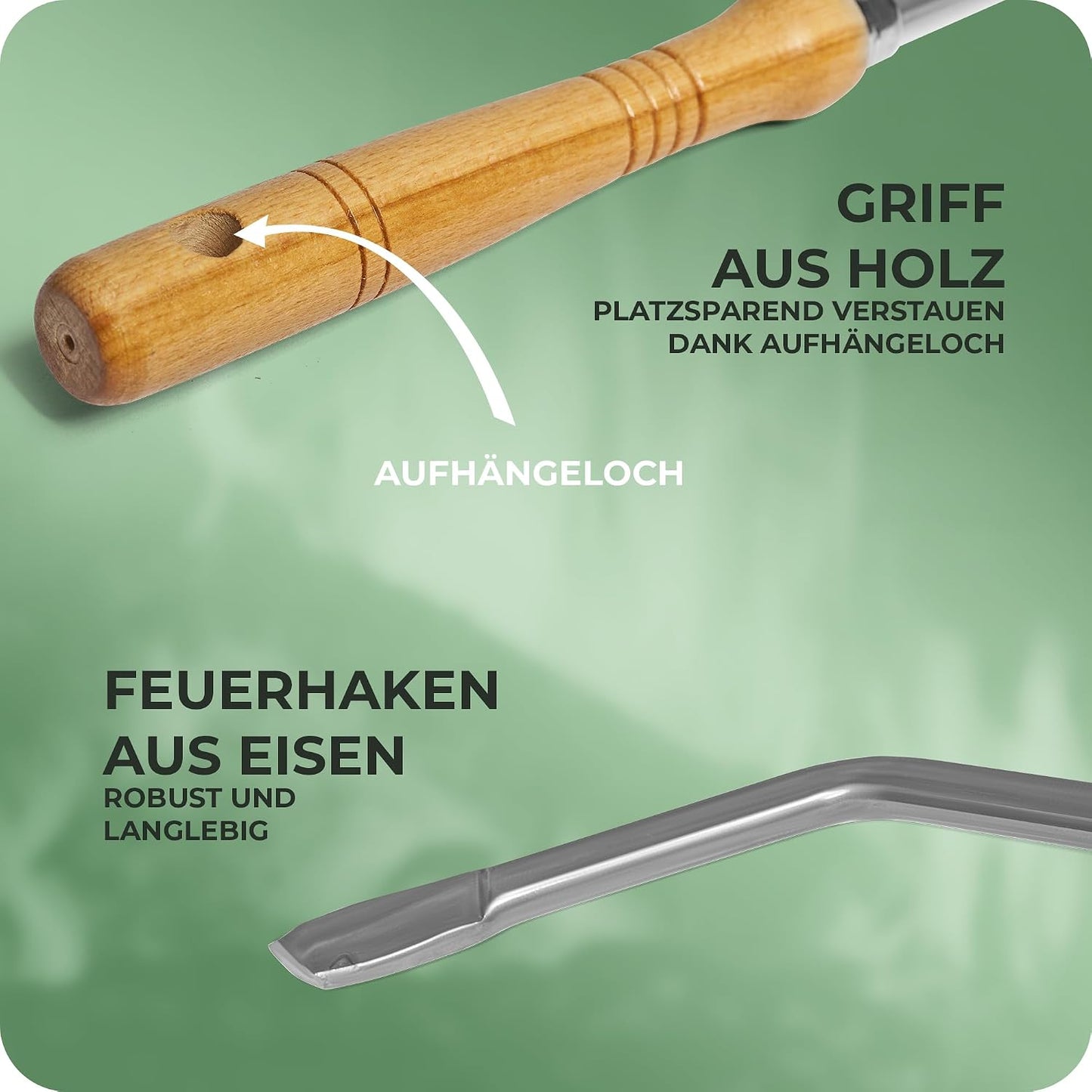 2x Stocheisen mit Holzgriff, 2 Stocheisen