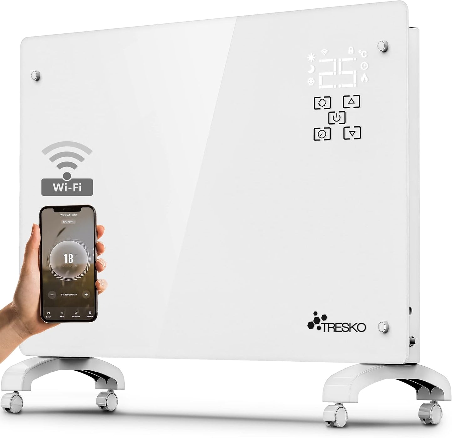 Glaskonvektor, 1500W, Weiss / 1500 Watt