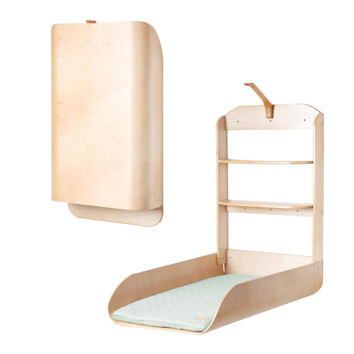Klappbares Wandwickelregal, Natur / Style Frosty Green