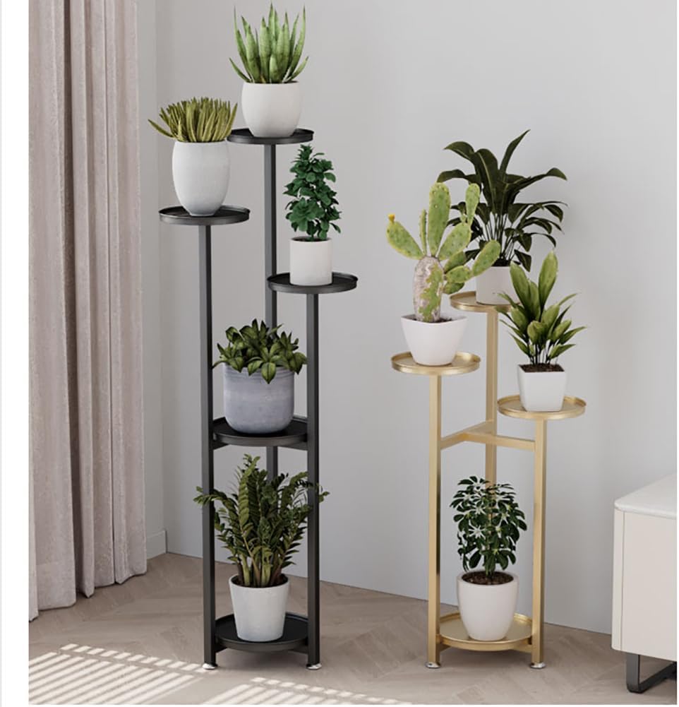 5-stufiger Blumenständer für Garten und Terrasse, Schwarz-120cm Hoch