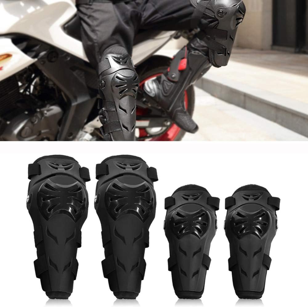 Motorrad Knieschoner & Ellenbogenschoner Set (4-teilig), Schwarz