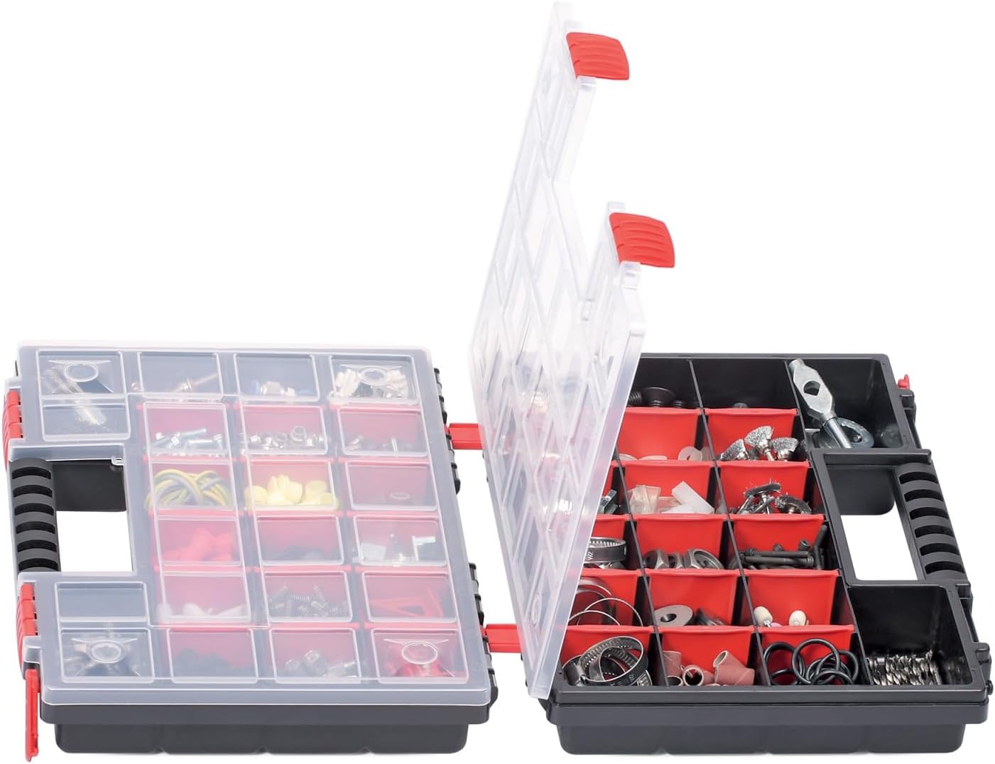 Doppelseitige Sortimentsbox mit 40 Fächern, Duo 344x249x100