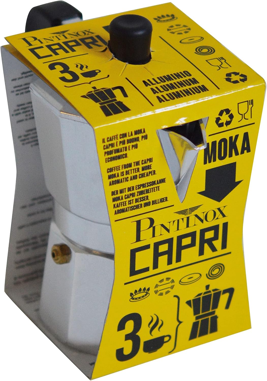Moka Capri Kaffeemaschine-Set (1 bis 3 Tassen), Set 1-3 Tazze