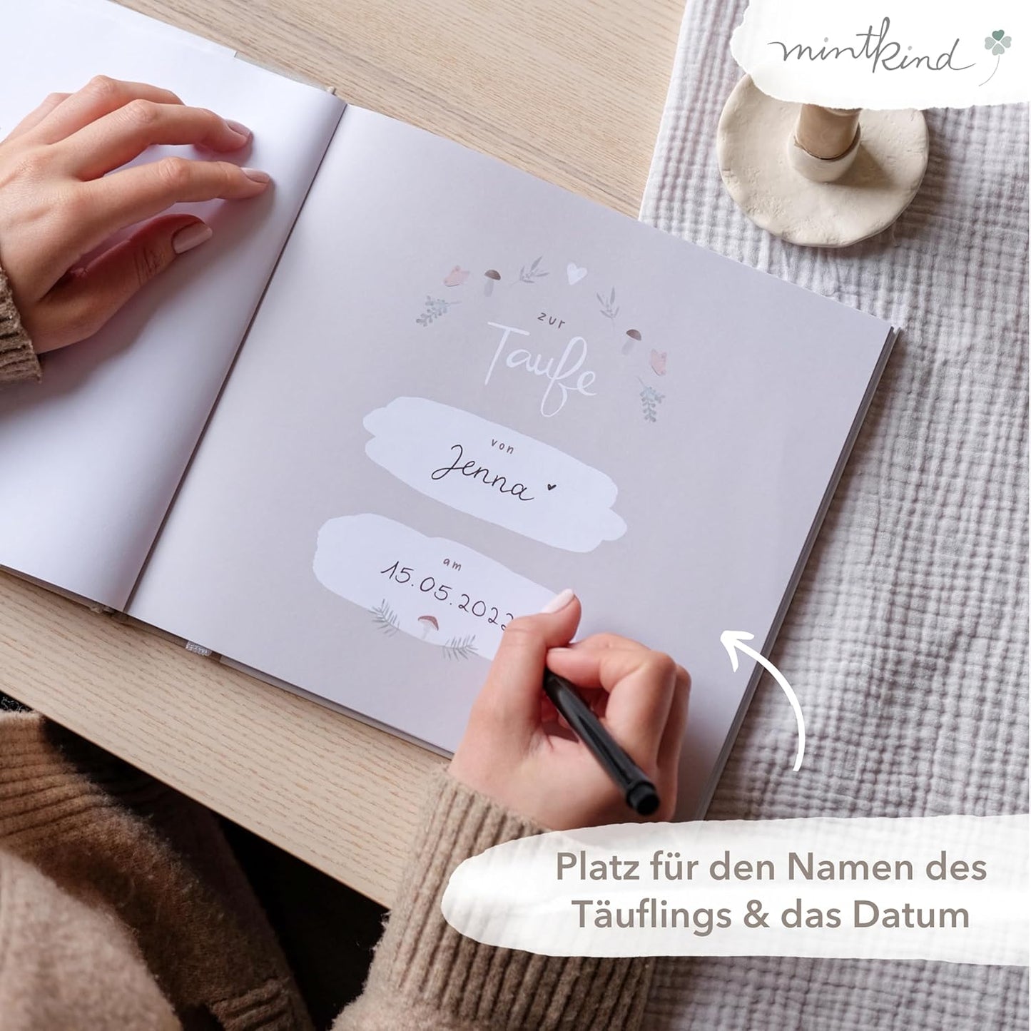 Gästebuch zur Taufe mit 72 Innenseiten, Wald ohne Stickerset