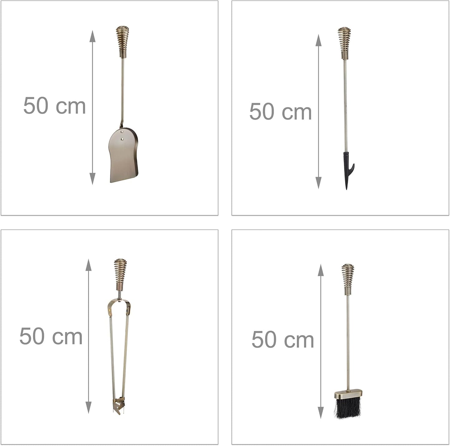 5-teiliges Kaminbesteck-Set mit Ständer