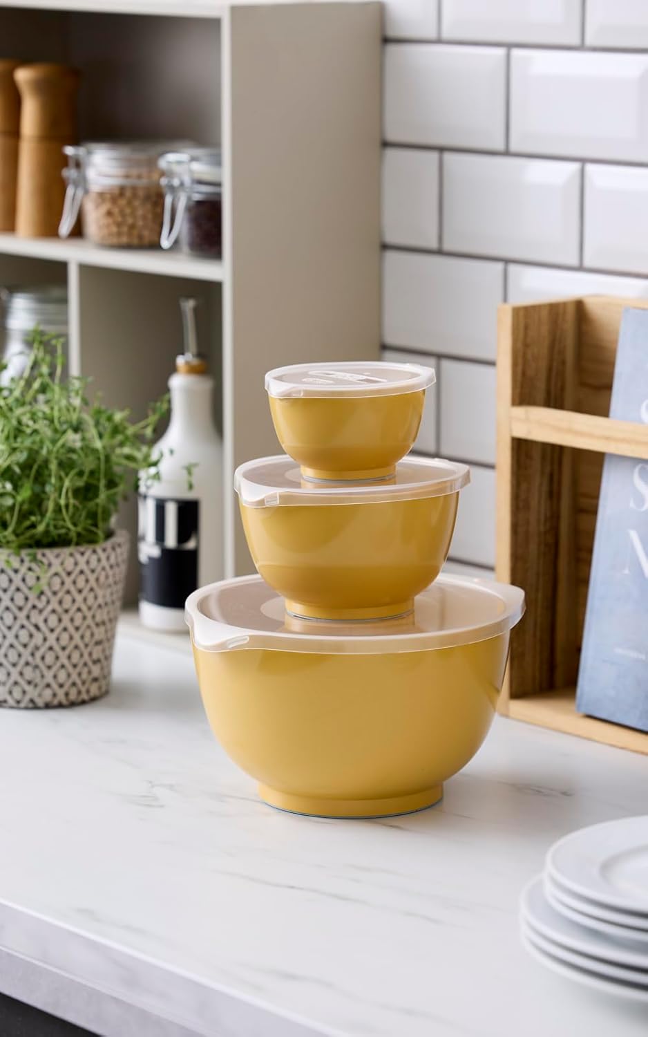 6-teiliges Margrethe Rührschüssel-Set, 22,7 x 22,7 x 15,6 Curry