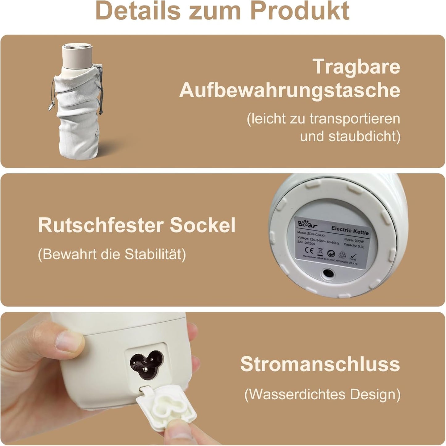 Tragbarer Wasserkocher
