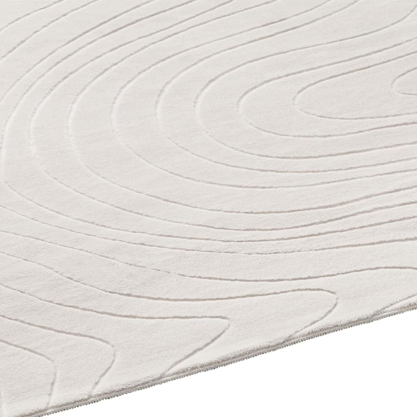 Rutschfeste Badematte, waschbar, Creme Abstrakte Wellen 120 x 170 cm (Rechteckig)