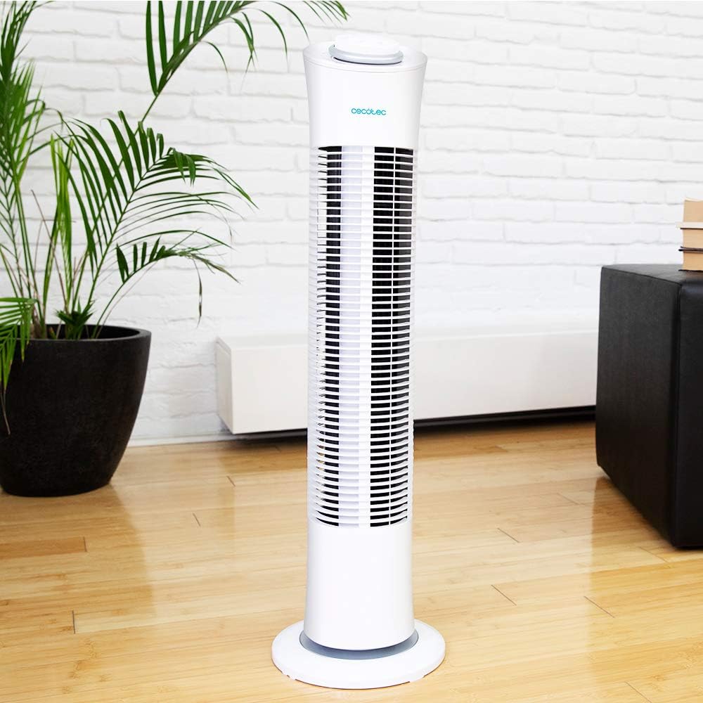 Turmventilator mit Timer und Oszillation, Höhe 30" | Steuerung mit Drehregler ; Weiss