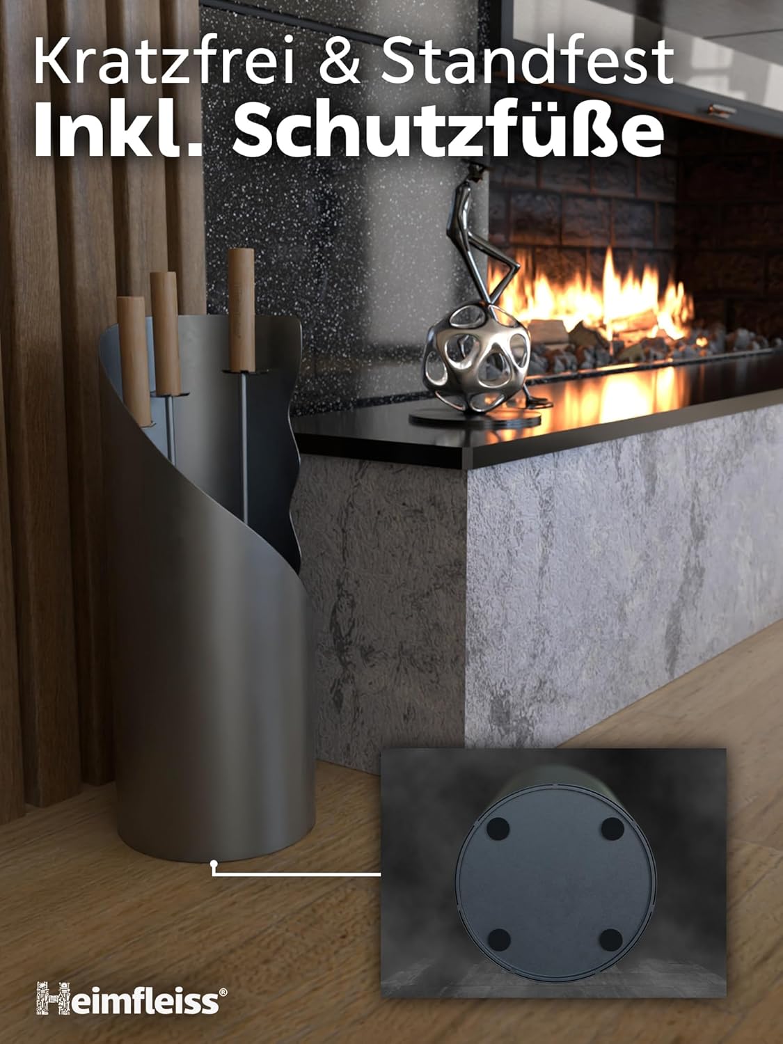 Kaminbesteck-Set, Grau