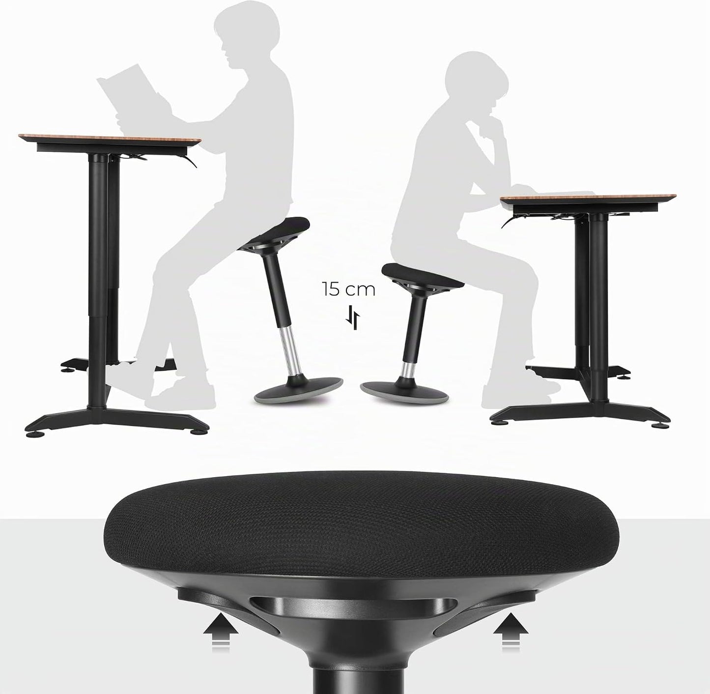 Ergonomischer Arbeitshocker, (50-65)H cm