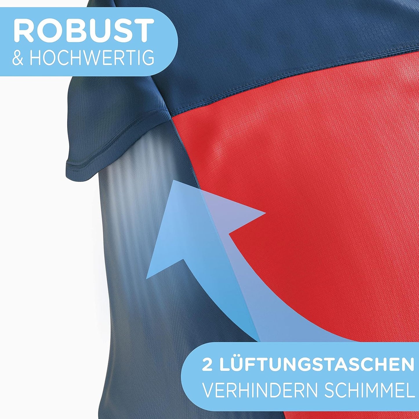 Abdeckung für Veloanhänger, Rot-blau