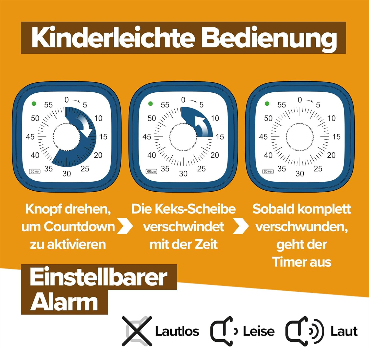Visual Timer Cookie Clock, Blau