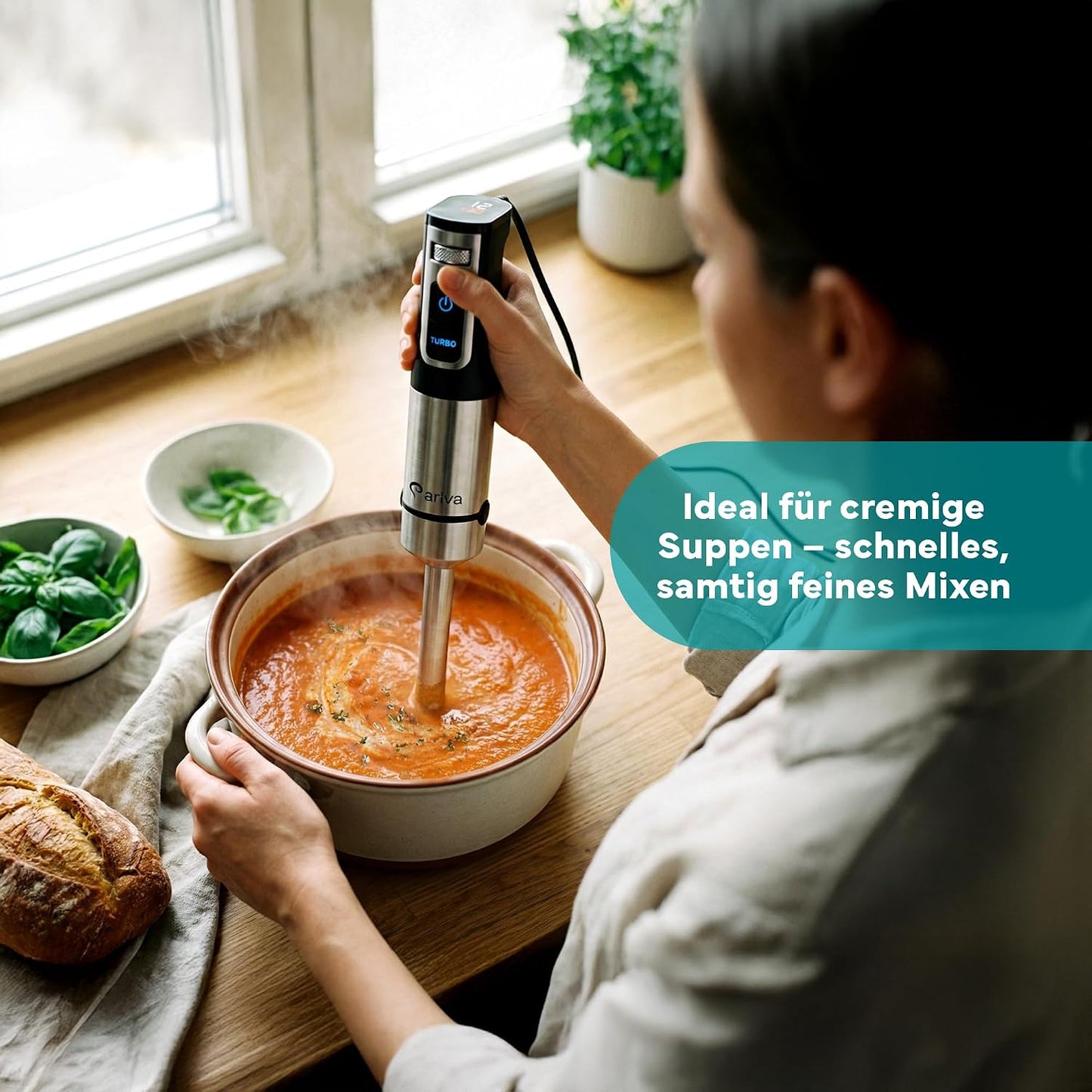 Stabmixer mit LED-Display & Timer