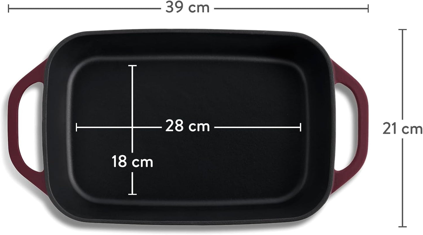 Emaillierte Auflaufform für Ofen & Grill, Guseisen Auflaufform Rot