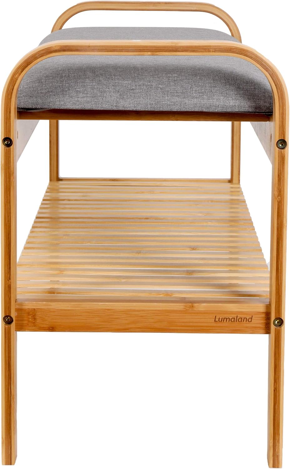 Schuhregal mit Sitzbank aus Bambus (2 Etagen), 2 Etagen (90 x 50 x 30 cm)