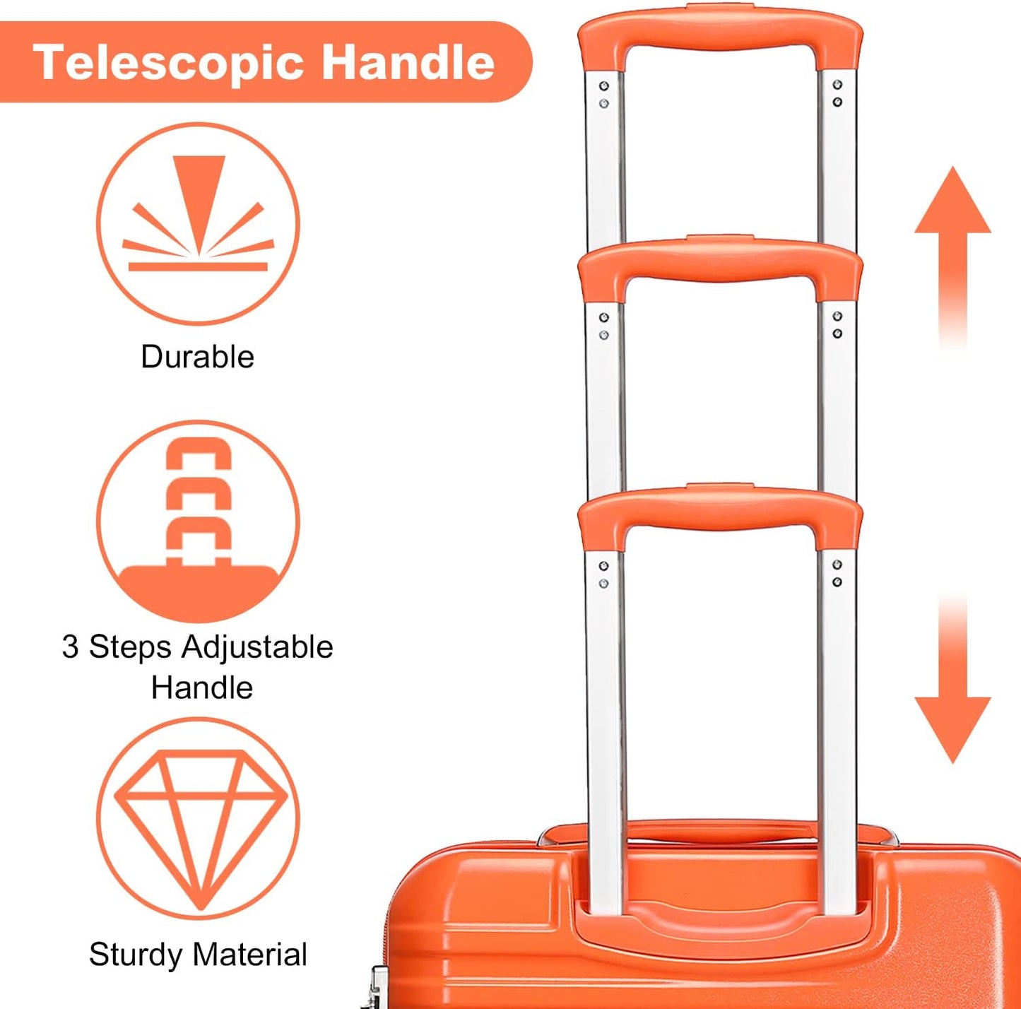 Handgepäck Koffer mit TSA-Schloss, Orange 24"-M