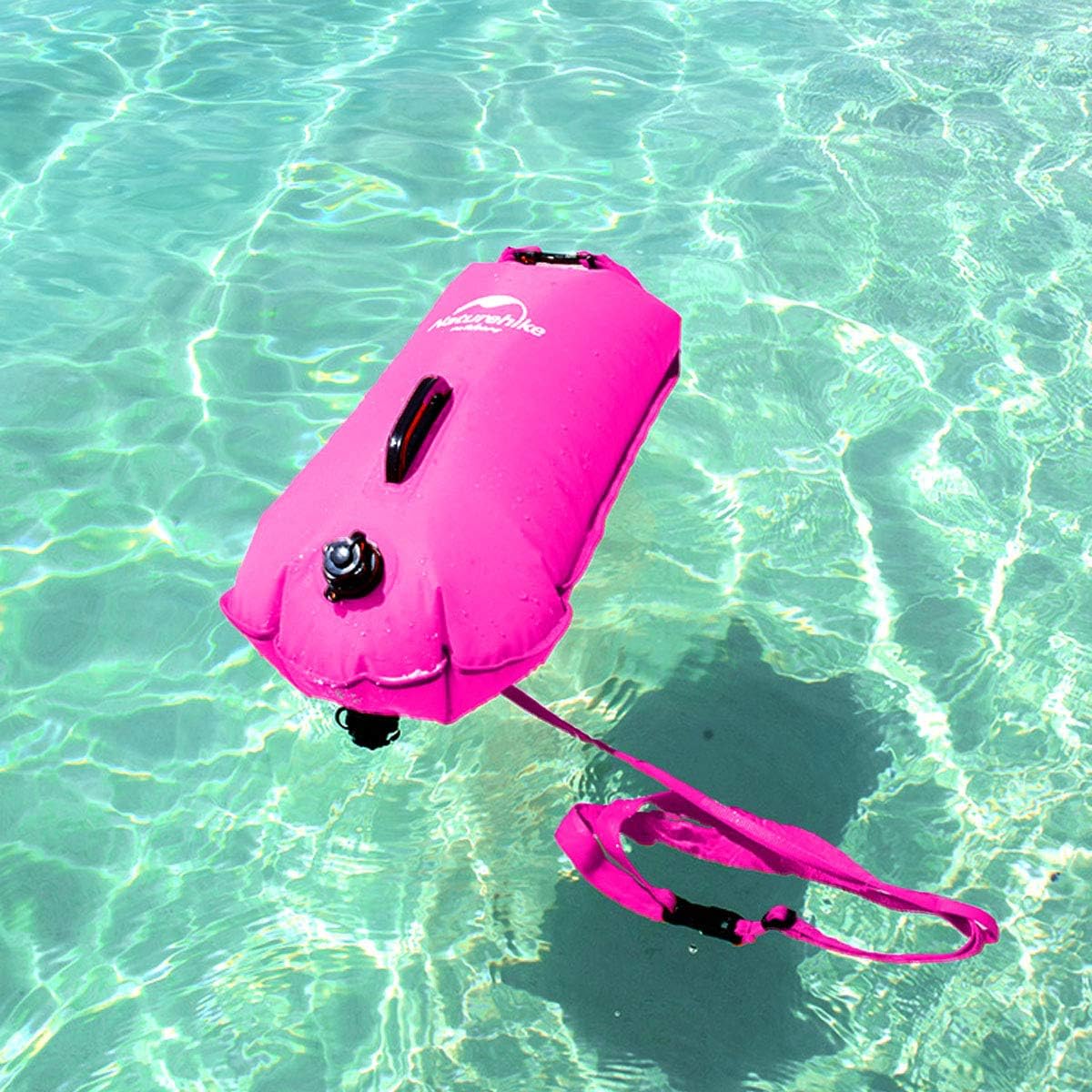 Schwimmboje mit Trockensack und verstellbarem Hüftgurt, Rosa