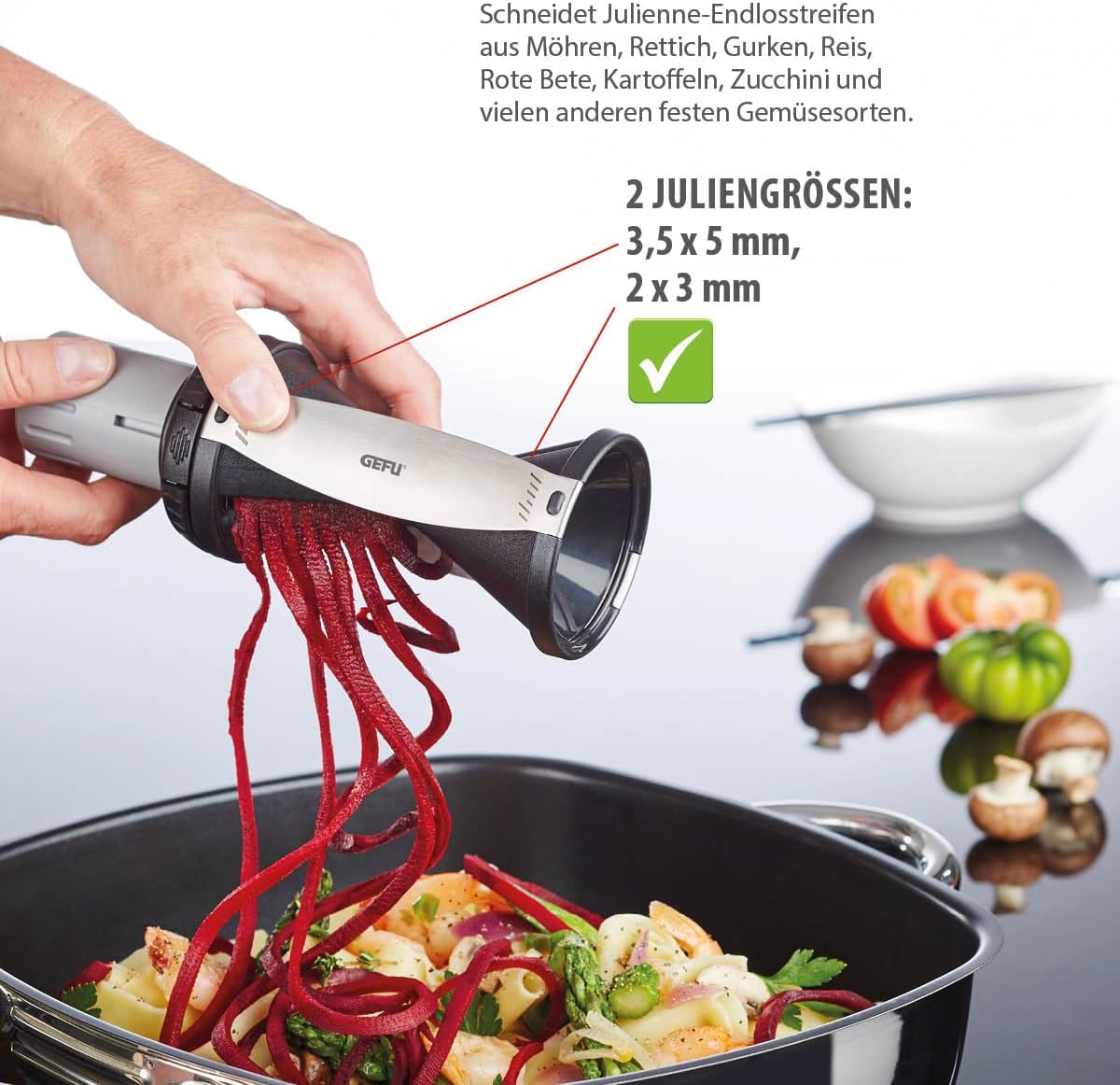 Spiralschneider & Gemüsemesser, Spirelli 2.0 und Messer