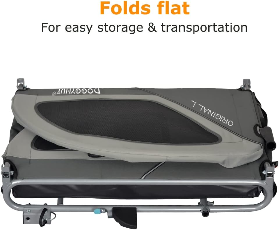 2-in-1 Fahrradanhänger & Hundebuggy, Grau