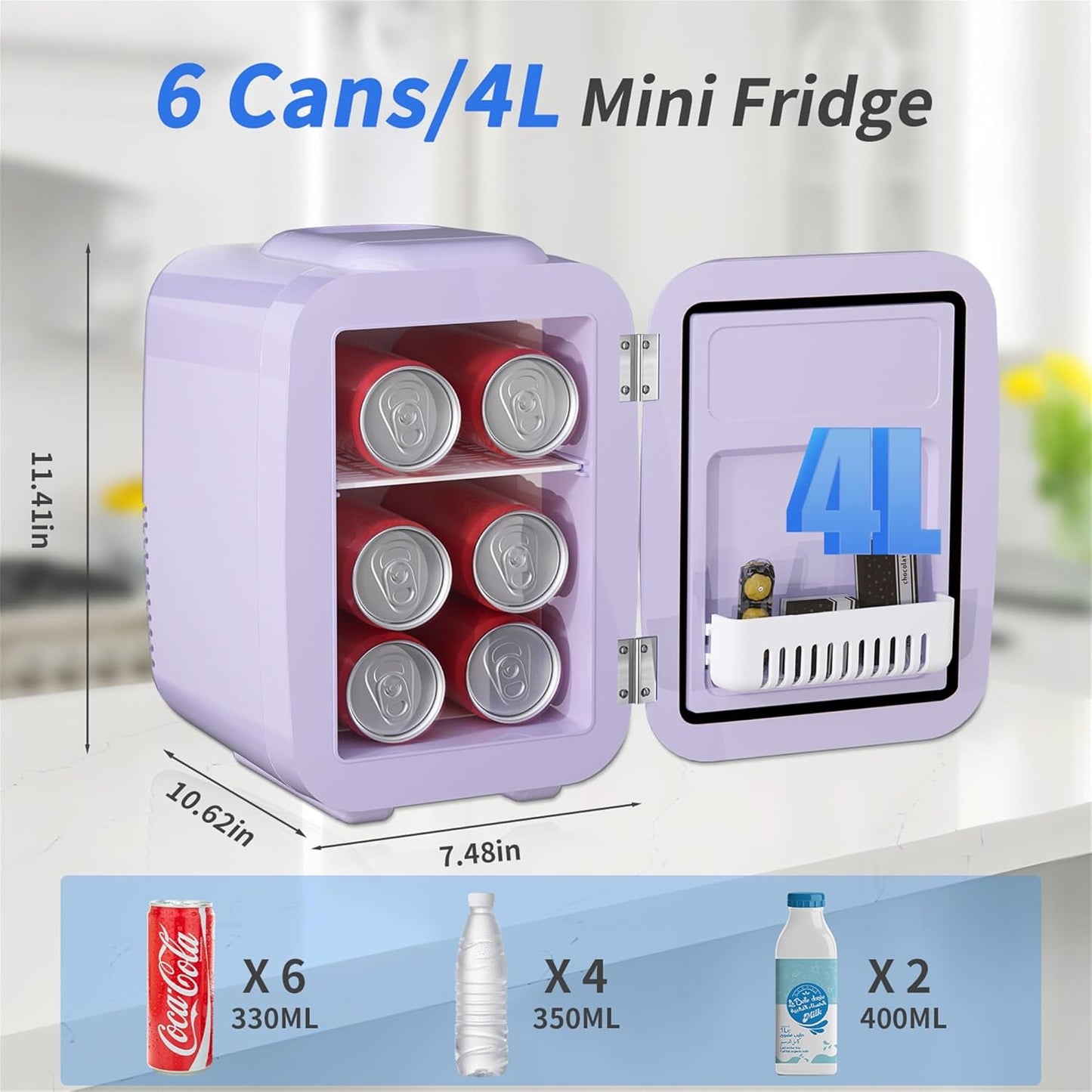 Mini-Kühlschrank, Lila
