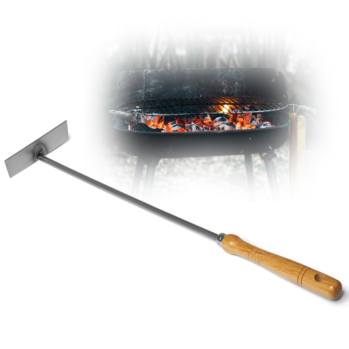 Aschekratzer mit Holzgriff, 1 Aschenkratzer
