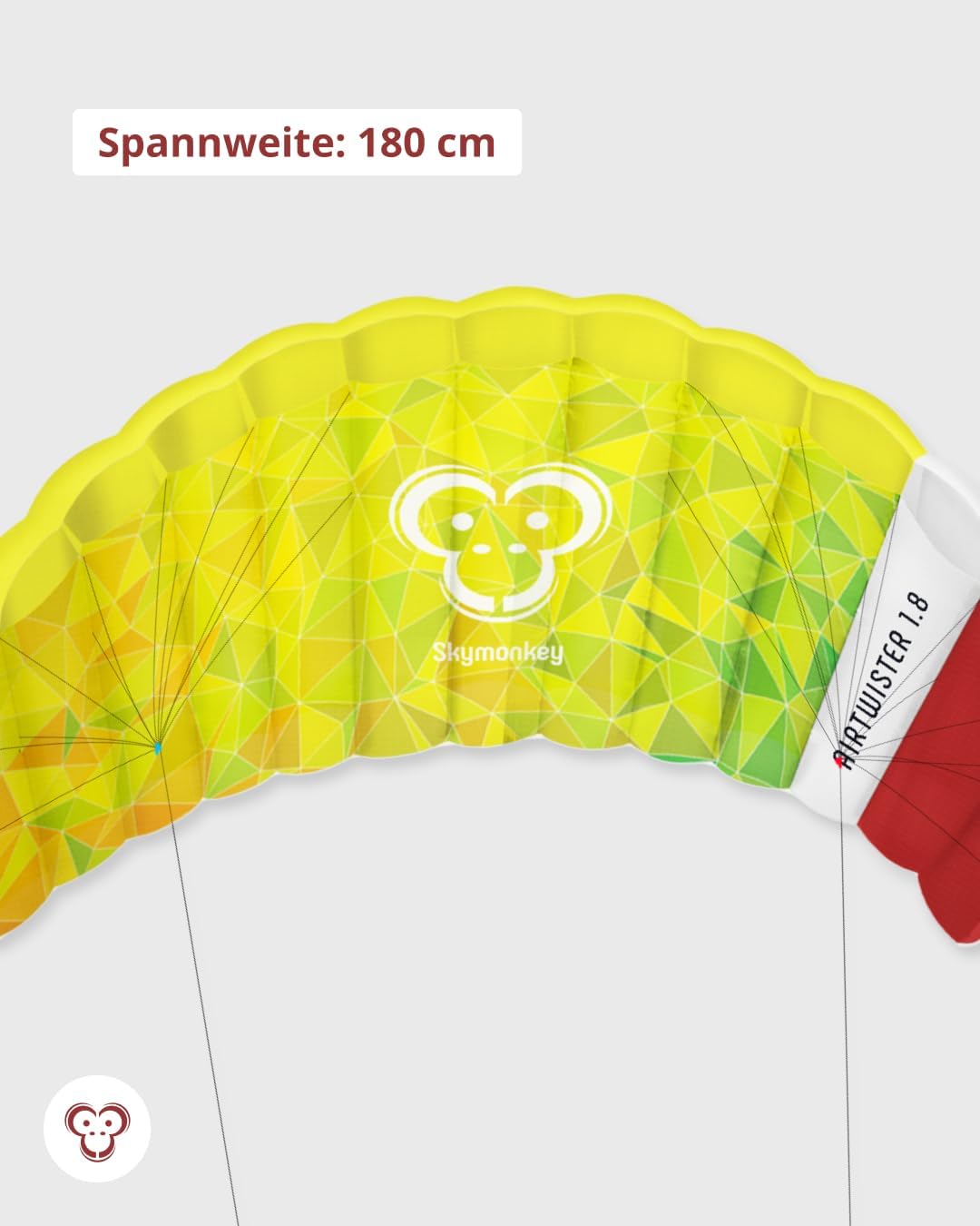 Airtwister 1.8 Lenkmatte mit Packsack & Flugschlaufen, Limegreen 180.0 Zentimeter