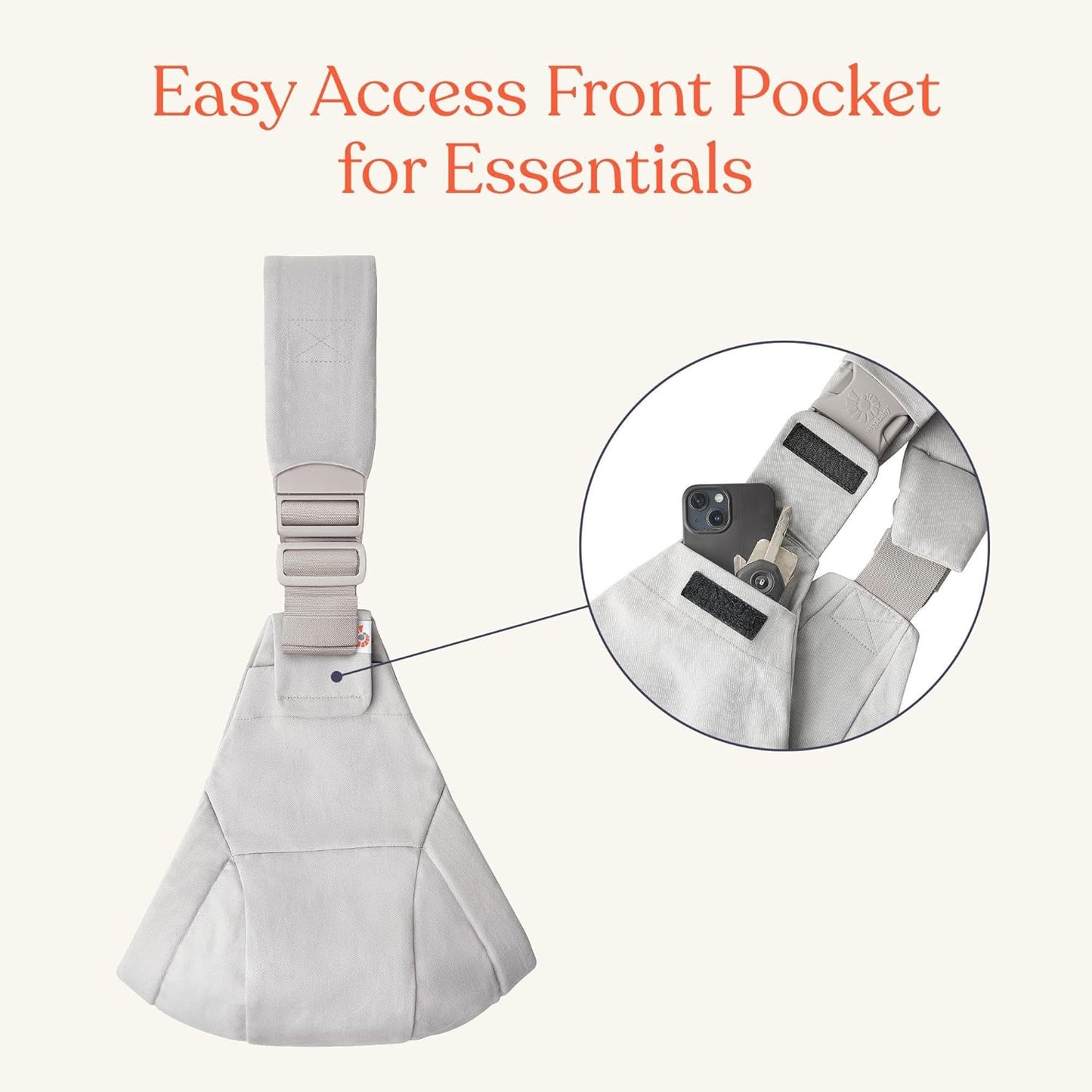 Ergonomische Babyhüfttrage Upsie Sling, Pearl Grey
