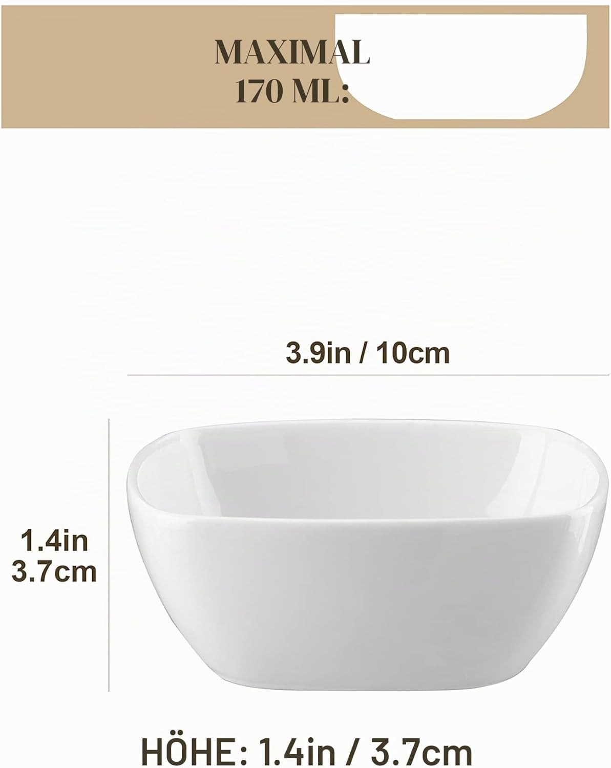 12-teiliges Mini-Dessertschalen-Set Serie Ramekin.Dish, 170 ml Weiss