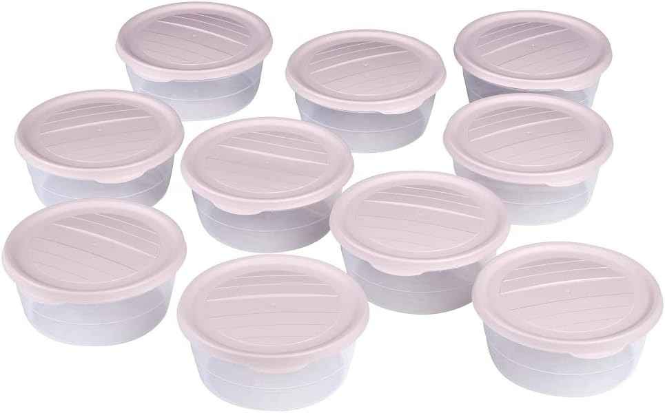 10-teilgies Gärbox-Set mit Pizzaballenbox, 10 Stück altrosa